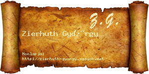 Zierhuth György névjegykártya